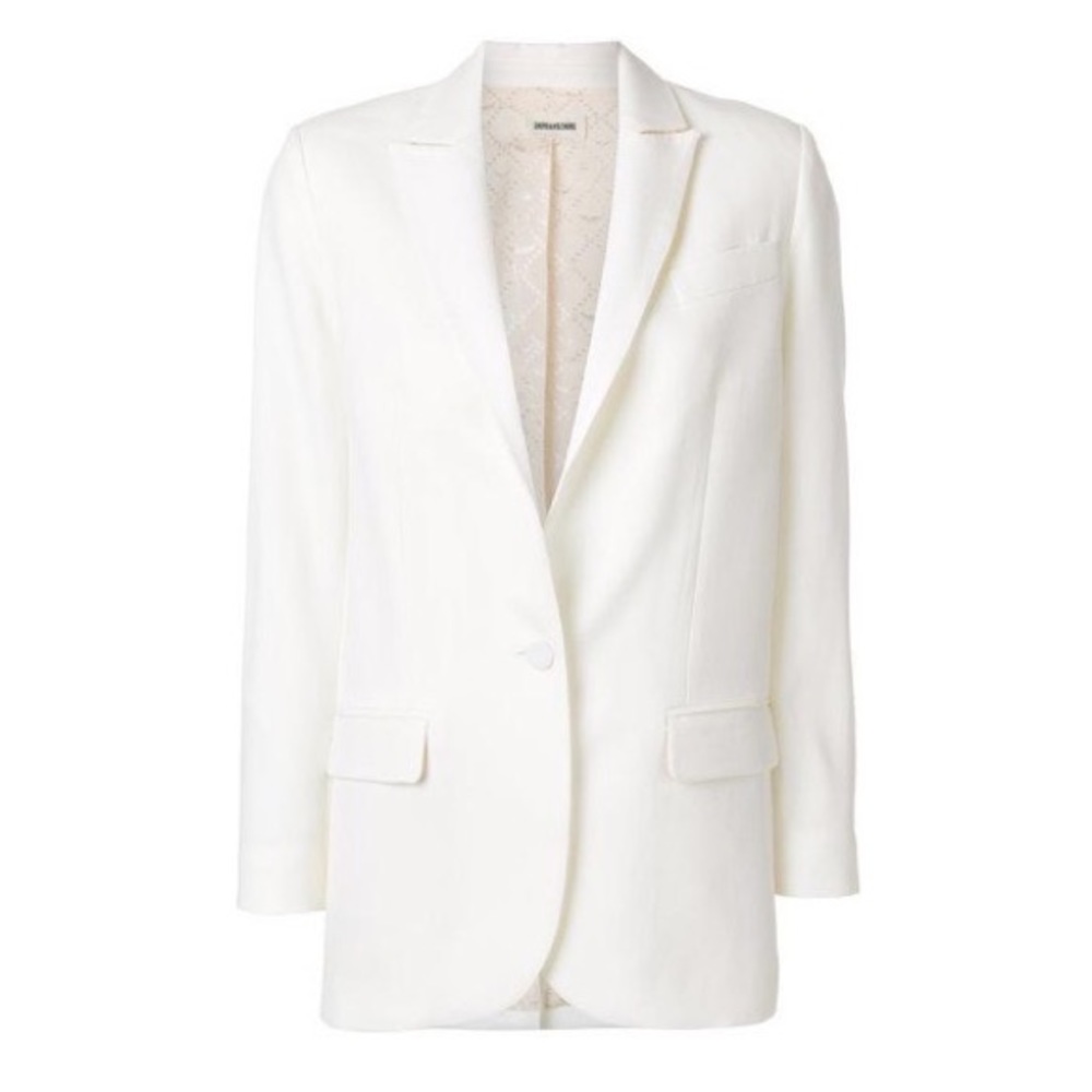 Zadig and Voltaire cream wool Vega Smock blazer 38
